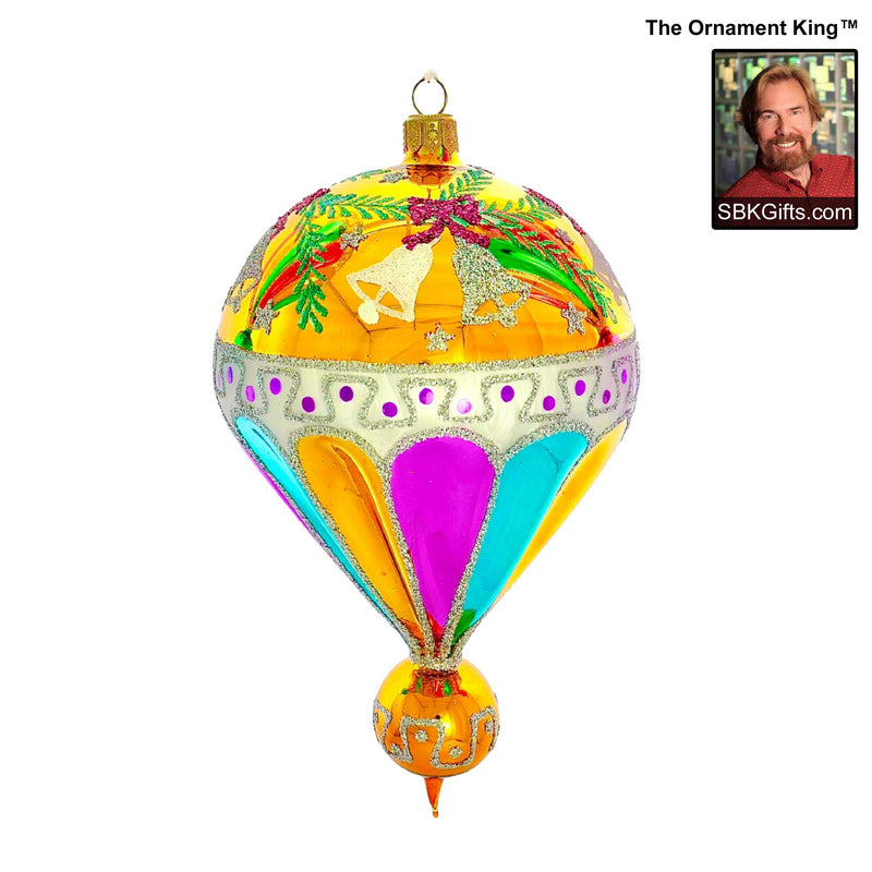 Preorder Hy 24 Spin Top - 1 Glass Ornament Inch, - Vintage Ballon Drop Ornament 24 30212 Yellow (61208)