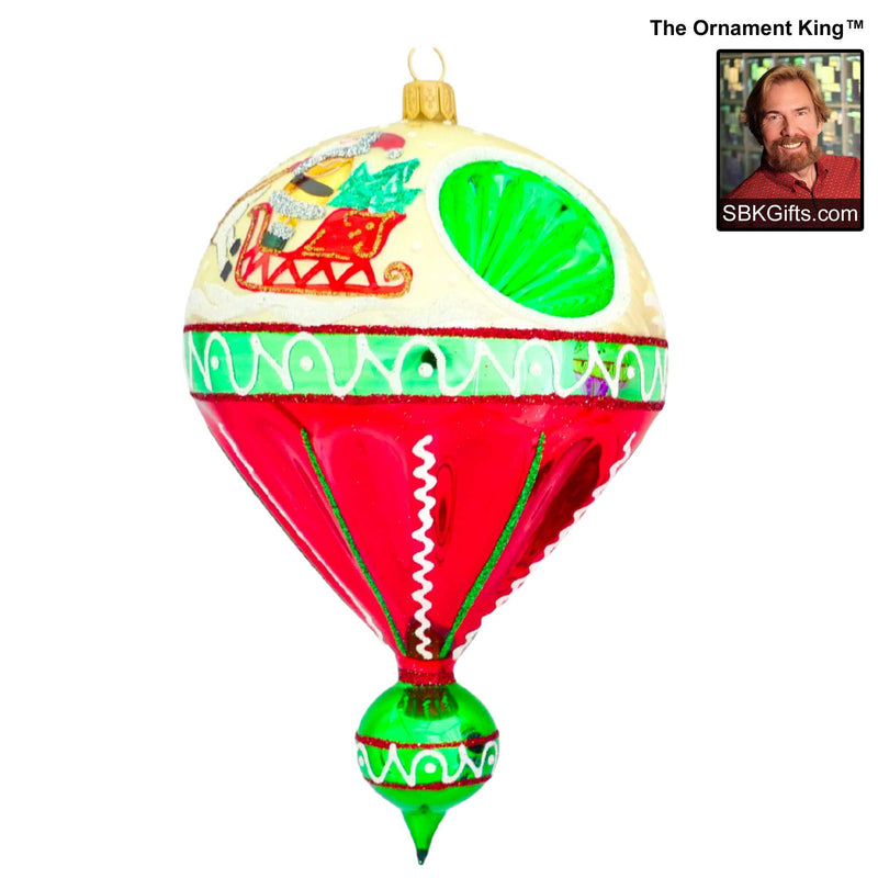 Preorder Hy 24 A Sleighing We Go - 1 Glass Ornament Inch, - Reflector Ballon Drop Ornament 24 30232 Red (61211)