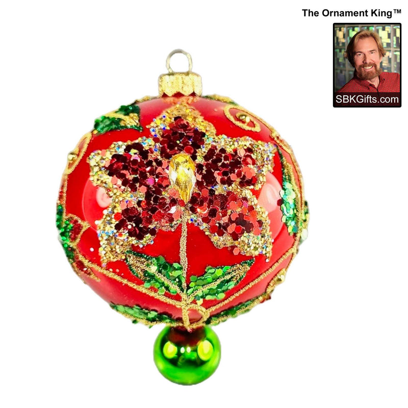 Preorder Hy 24 Christmas Colors - 1 Glass Ornament Inch, - Ball Drop Ornament 24 30641 Red (61233)