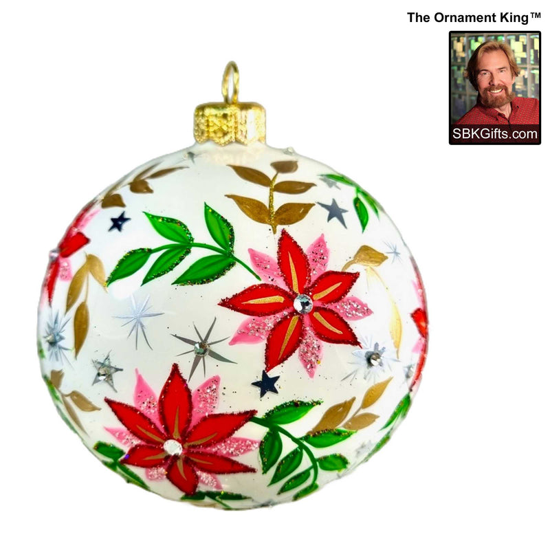 Preorder Hy 24 Pink Blossom - 1 Glass Ornament Inch, - Ball Ornament 24 30671 Poinsetta (61242)