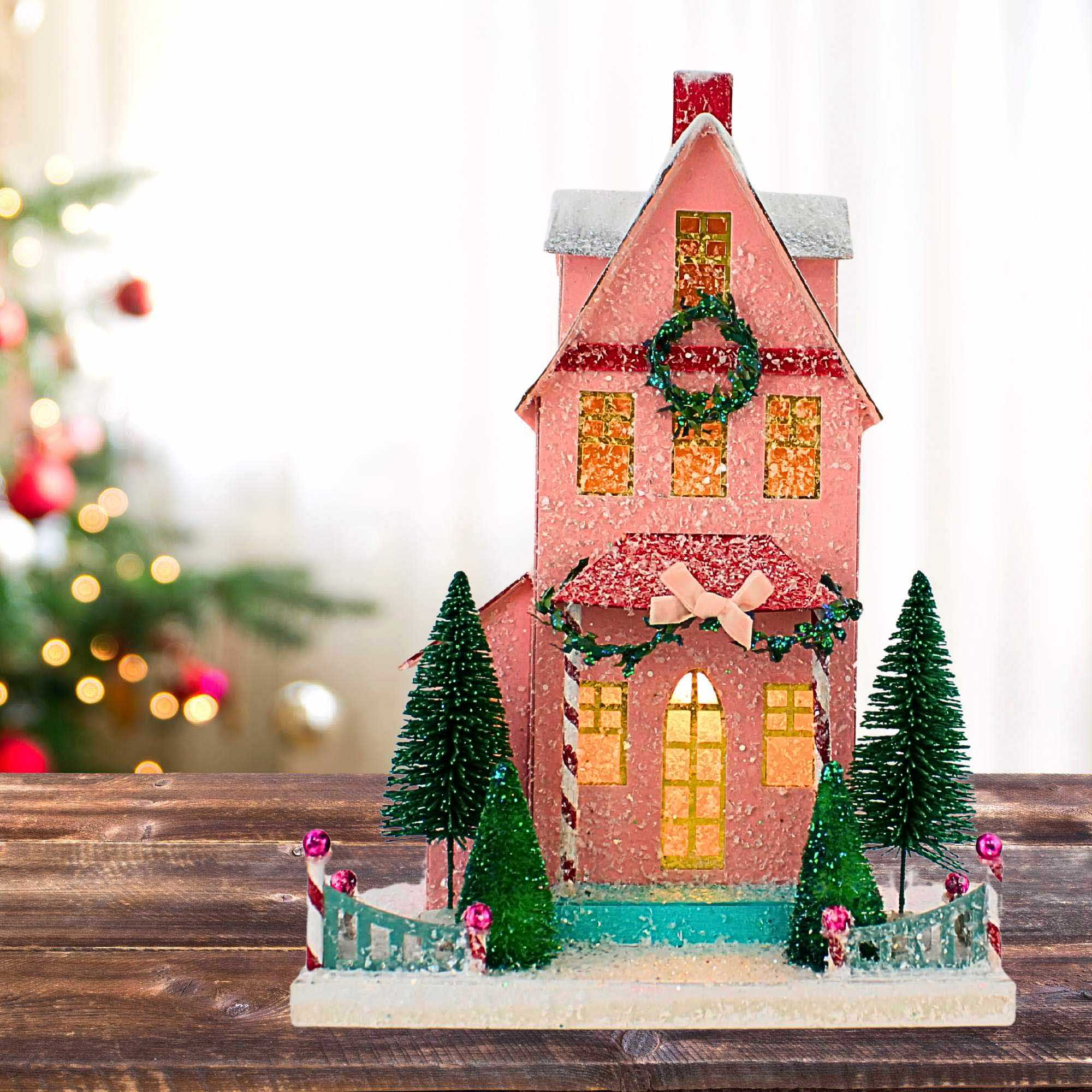 Cody Foster 14.50In Merry Christmas House, Paperboard, Retro