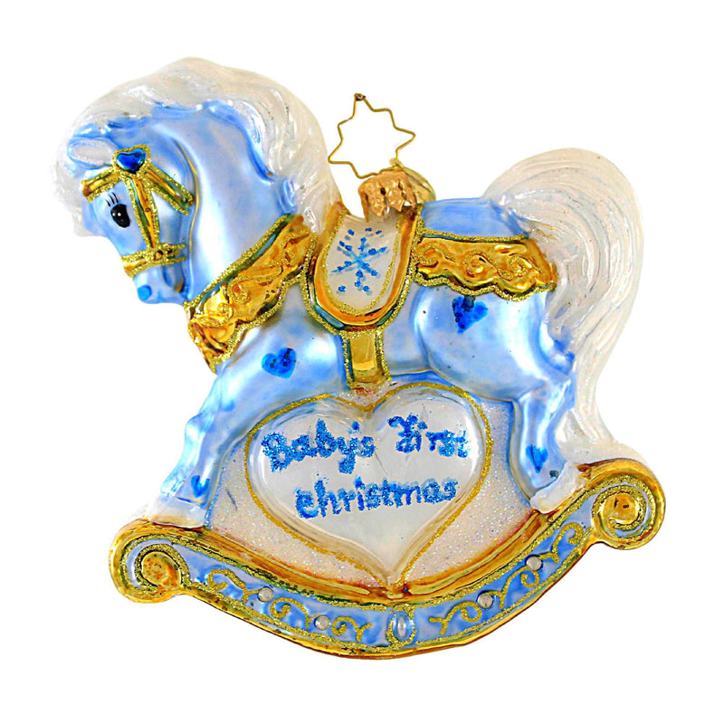 Christopher Radko Company Baby's First Christmas Foal - One Glass Ornament 5.5 Inch, Glass - Boy Ornament Baptism 1020687 (61282)