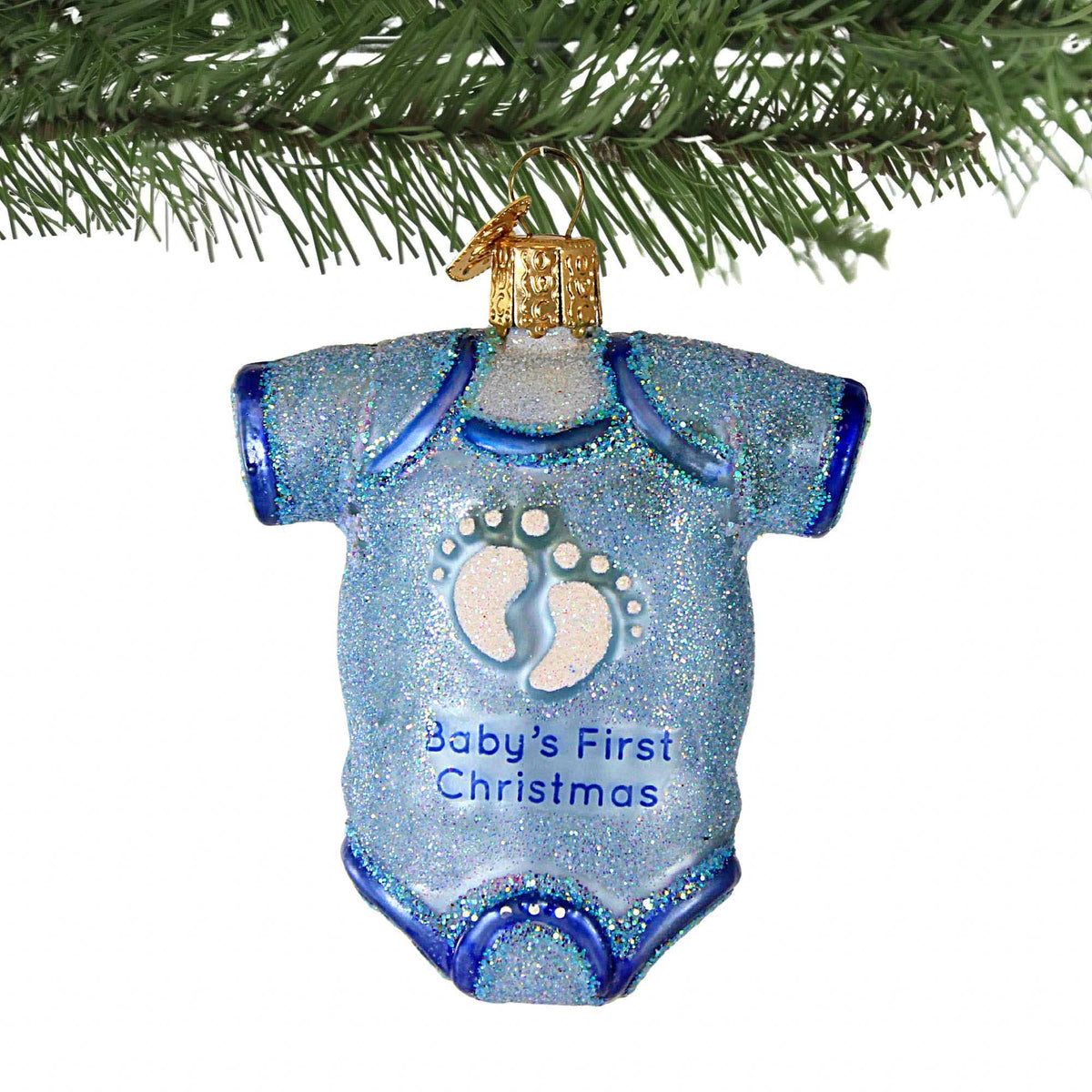 Old World Christmas Blue Baby Sleeper - - SBKGifts.com