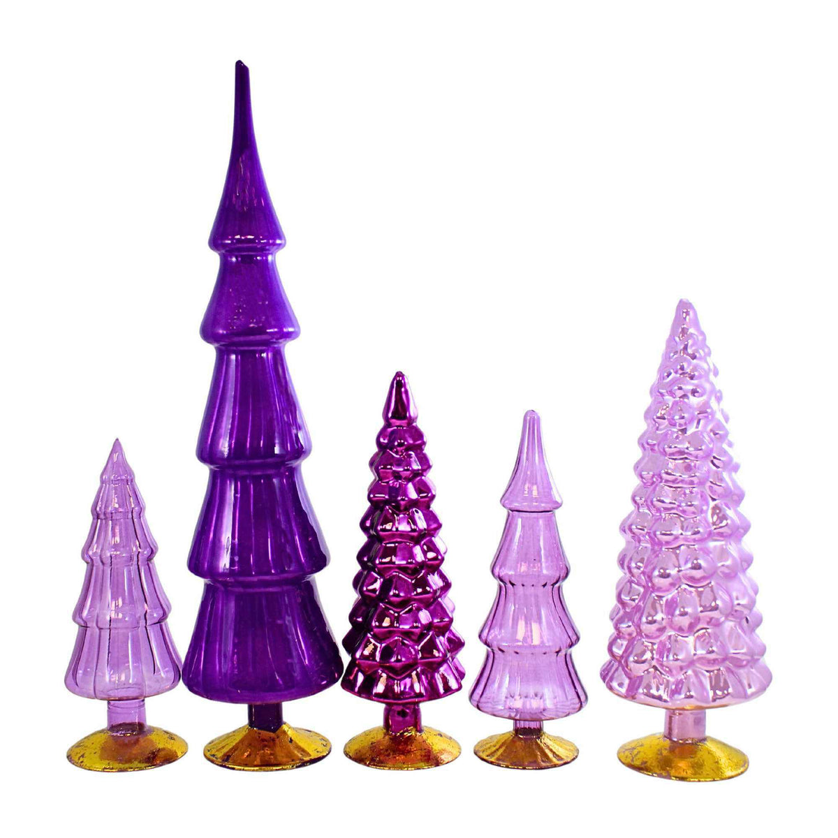Cody Foster Violet Hued Glass Trees Set / 5 - - SBKGifts.com