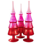 Cody Foster Pink Hue Gradient Trees Set Of 3 - 3 Glass Trees 13 Inch, Glass - Christmas Village Decorate Go6000pkxn-3Pcset (61310)