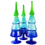 Cody Foster Blue Hue Gradient Trees Set Of 3 - 3 Glass Trees 13 Inch, Glass - Christmas Village Decorate Go6000blxn-3Pcset (61311)