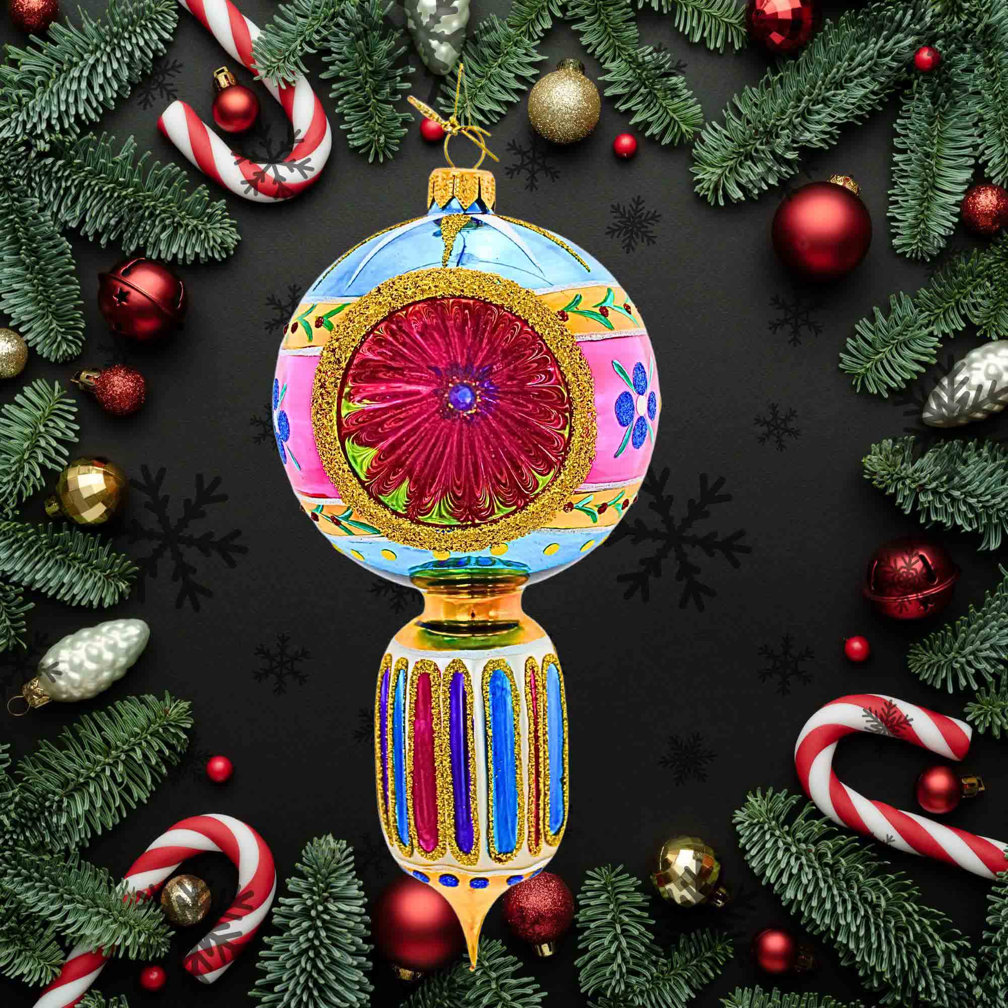 Huras Family 8.00In Merry & Bright Holiday Jewel, Glass, Fluted