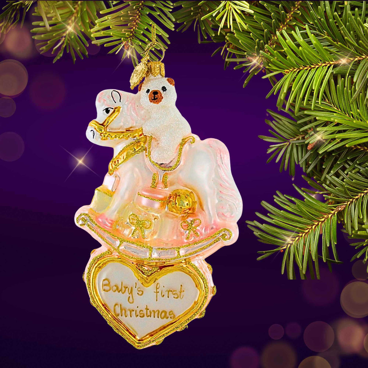 Huras Family Girl Rocking Horse On Heart - - SBKGifts.com