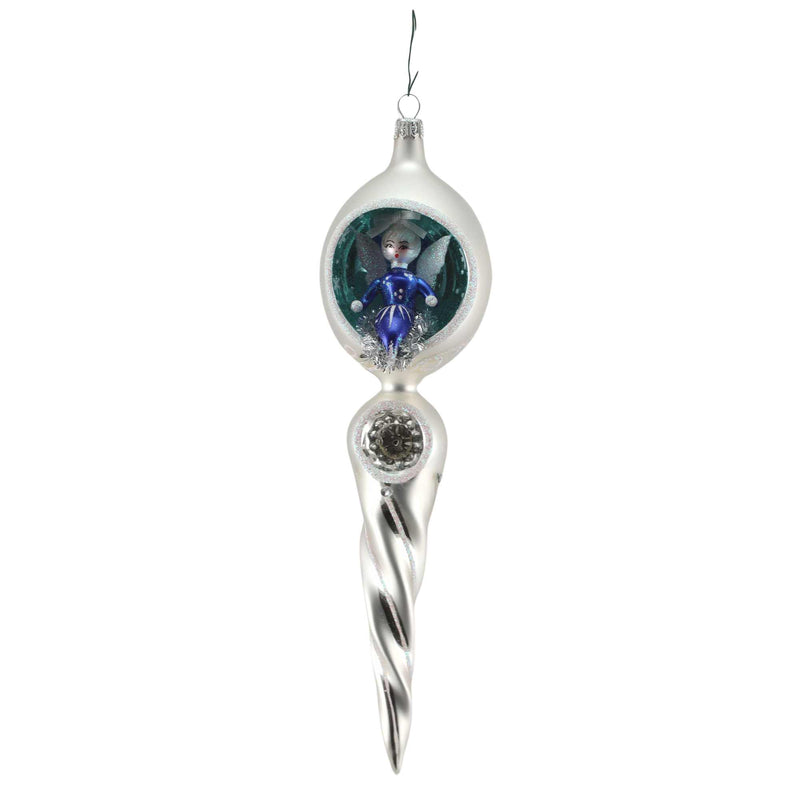 Preorder De Carlini 24 Angel On High Twisted Drop - 1 Glass Ornament Inch, - Handmade Ornament Italy Mgd014 (61350)