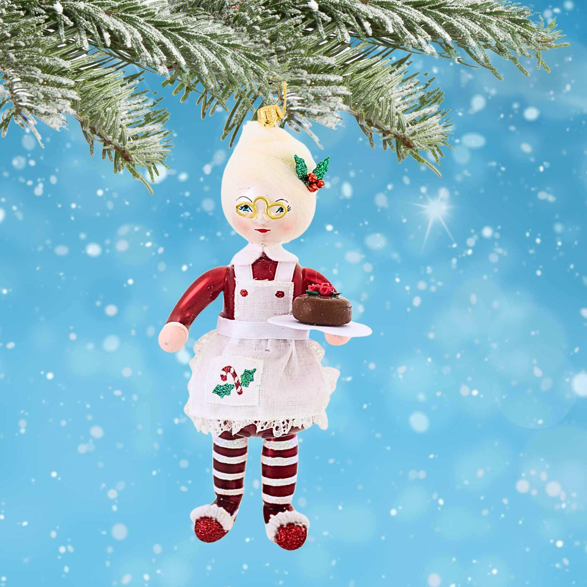 De Carlini Italian Ornaments Baking Mrs. Claus - - SBKGifts.com