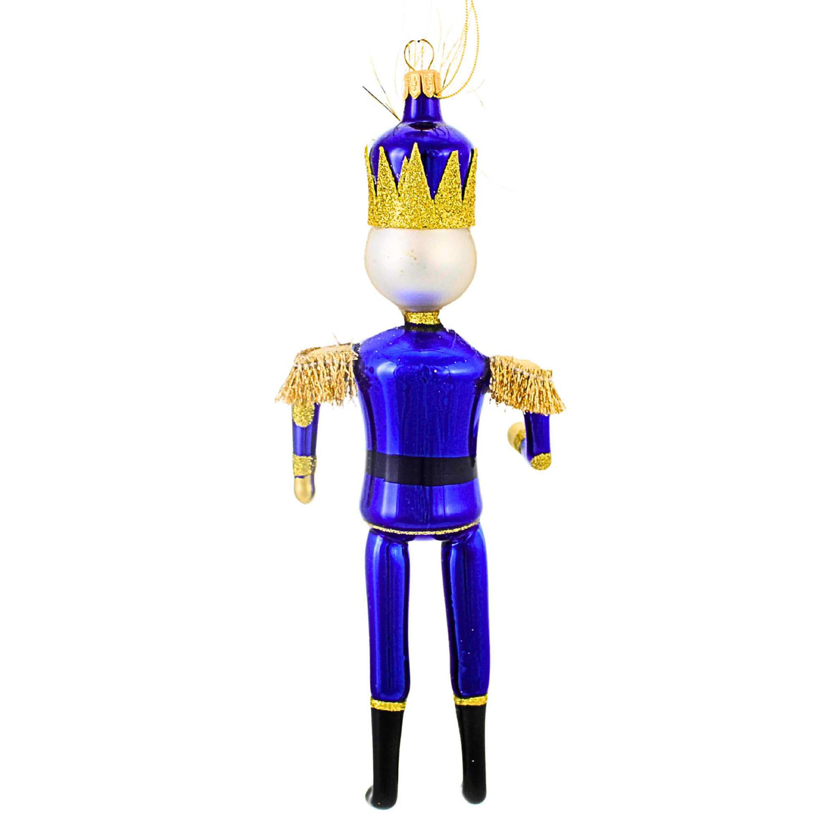 De Carlini Italian Ornaments Bold Blue Nutcracker - - SBKGifts.com