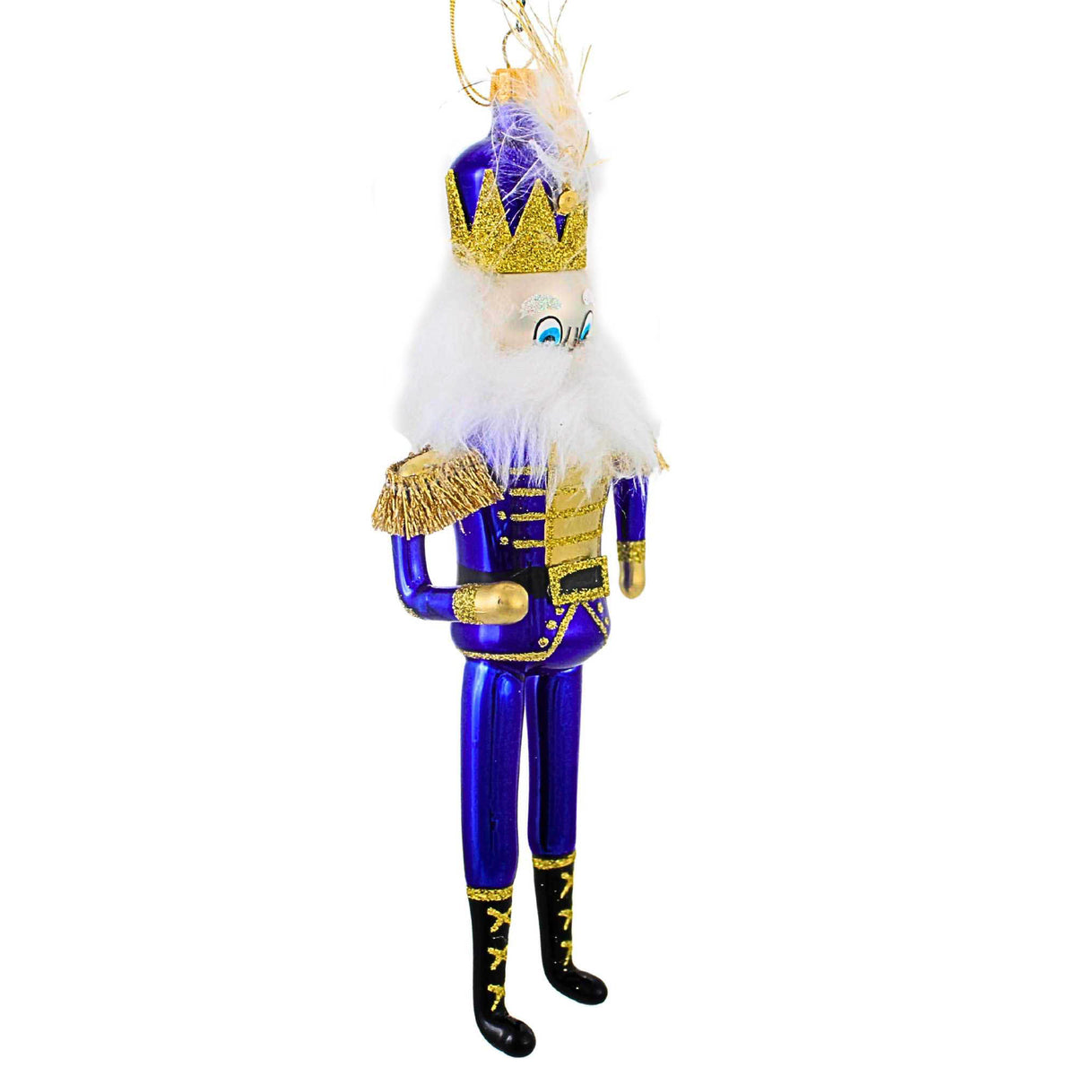 De Carlini Italian Ornaments Bold Blue Nutcracker - - SBKGifts.com