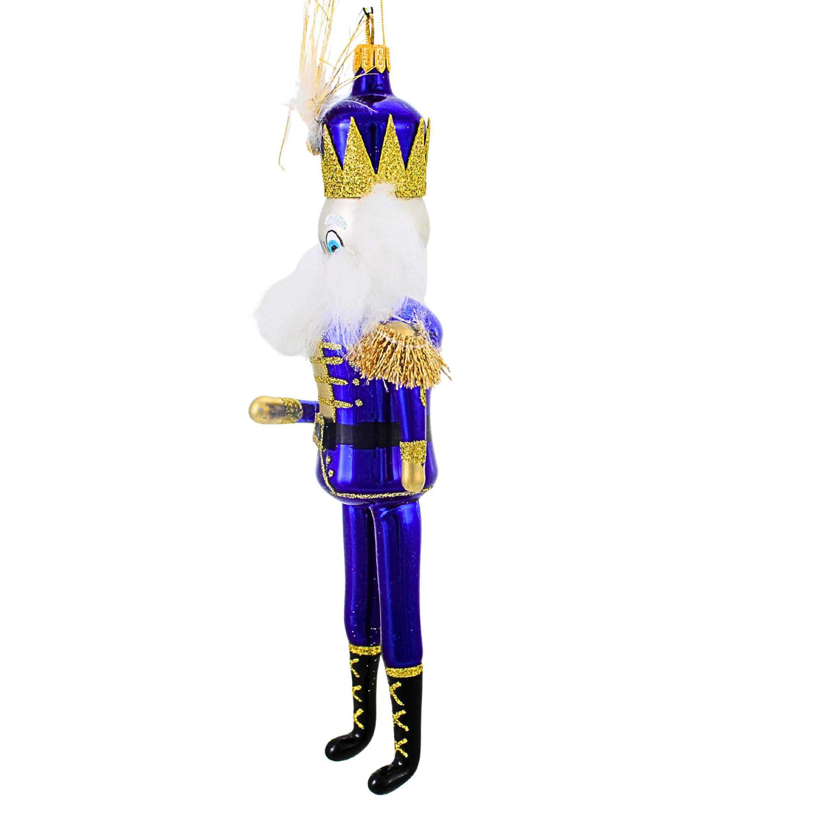 De Carlini Italian Ornaments Bold Blue Nutcracker - - SBKGifts.com
