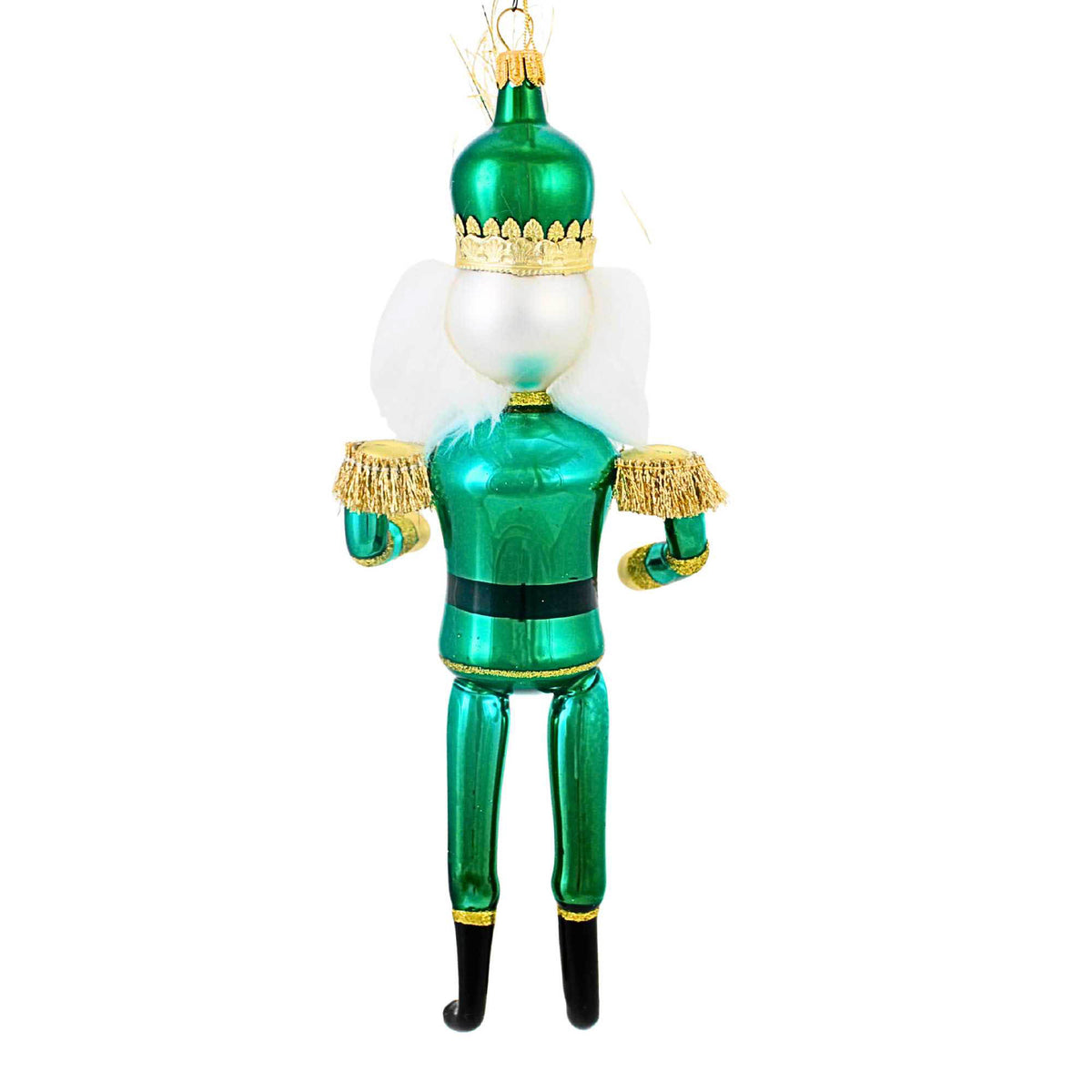 De Carlini Italian Ornaments Grande Green Nutcracker - - SBKGifts.com
