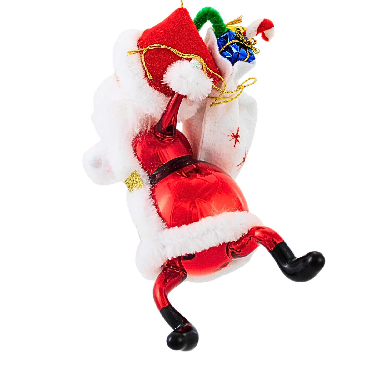 De Carlini Italian Ornaments Jolly Jig Santa Claus With Sack - - SBKGifts.com