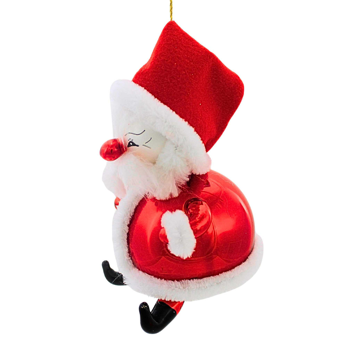 De Carlini Italian Ornaments Roly Poly Santa - - SBKGifts.com