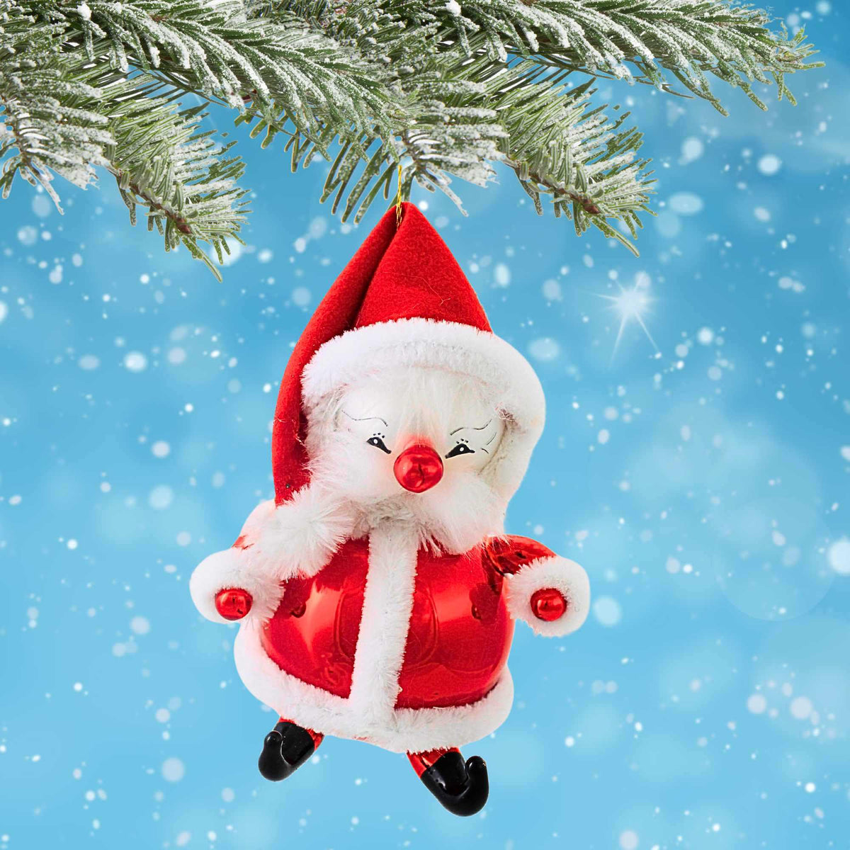De Carlini Italian Ornaments Roly Poly Santa - - SBKGifts.com
