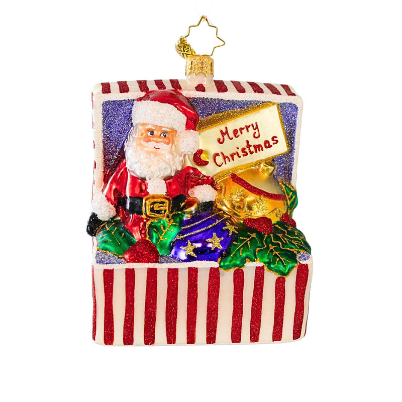 Christopher Radko Company Out Of The Box Santa - One Ornament 4.5 Inch, Glass - Gifts Stripes Ornaments 1020304 (61392)