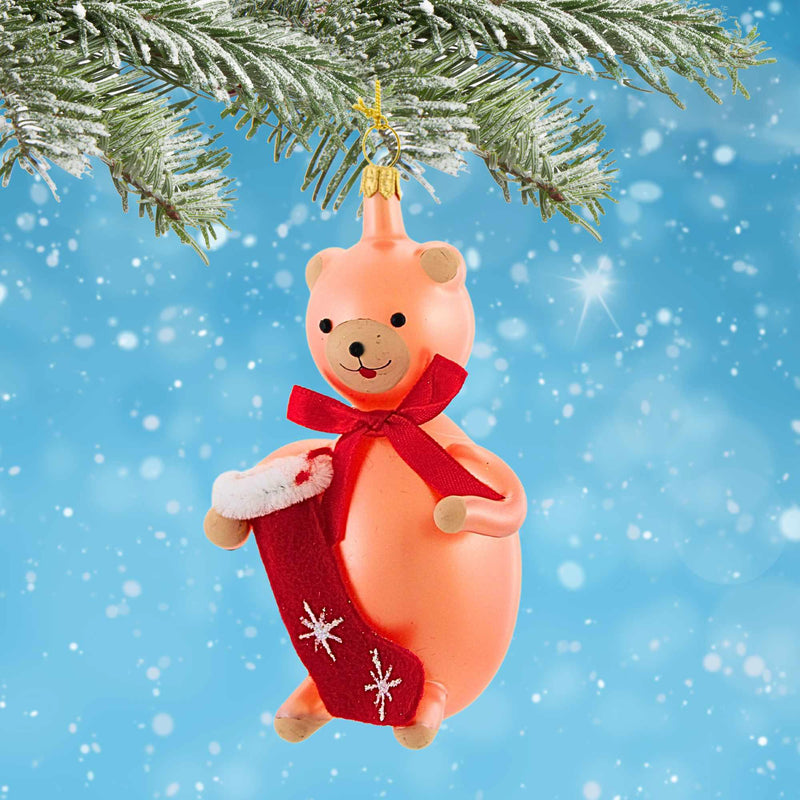 De Carlini Italian Ornaments Teddy Twinkles - - SBKGifts.com