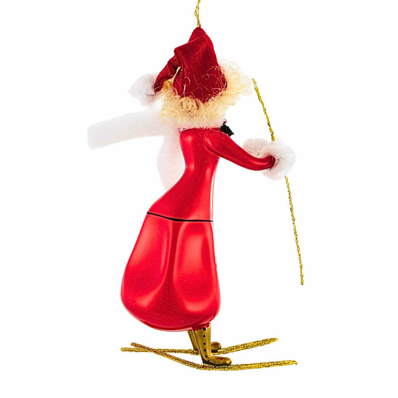 De Carlini Italian Ornaments Santa's Ski Bunny - - SBKGifts.com