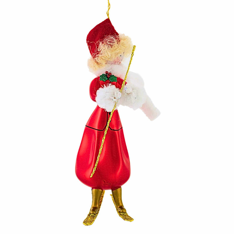 De Carlini Italian Ornaments Santa's Ski Bunny - - SBKGifts.com
