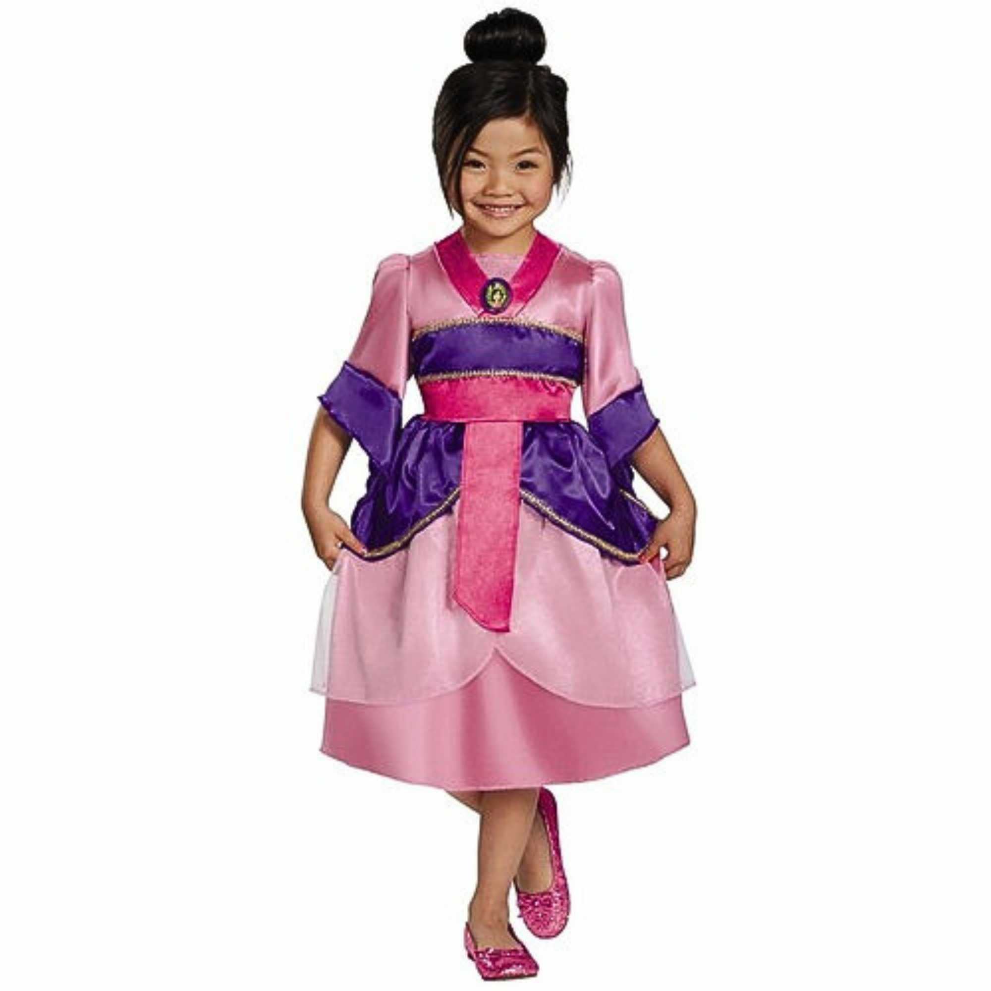 Mulan Sparkle Classic Girls Halloween Costume Sm New Disney Dress Pink 75092