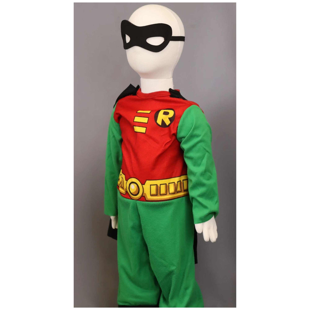 Child Boy Teen Titans Robin Costume Fleece Suit & Cape Infant Size 6-12 Months New 61471