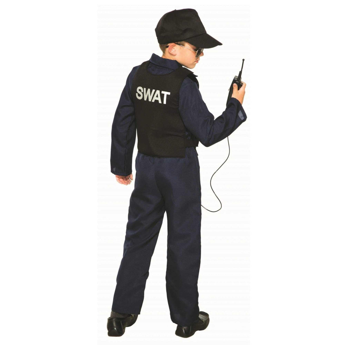 (61472) Child Boy Police Swat Navy Blue Jumpsuit Costume Medium 8-10 New