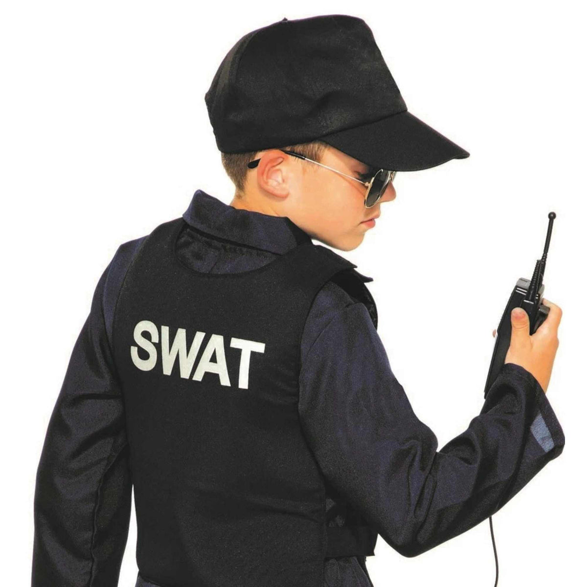 Child Boy Police Swat Navy Blue Jumpsuit Costume Medium 8-10 New - - SBKGifts.com