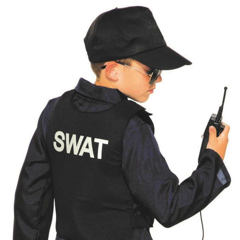 Child Boy Police Swat Navy Blue Jumpsuit Costume Medium 8-10 New - - SBKGifts.com