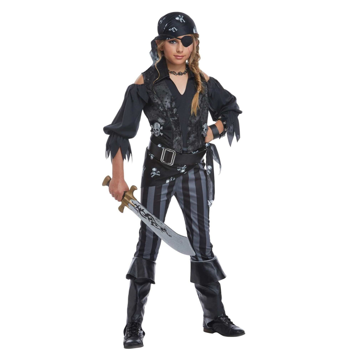 (61480) Child Girls Rebel Pirate Halloween Costume Medium 8-10 New