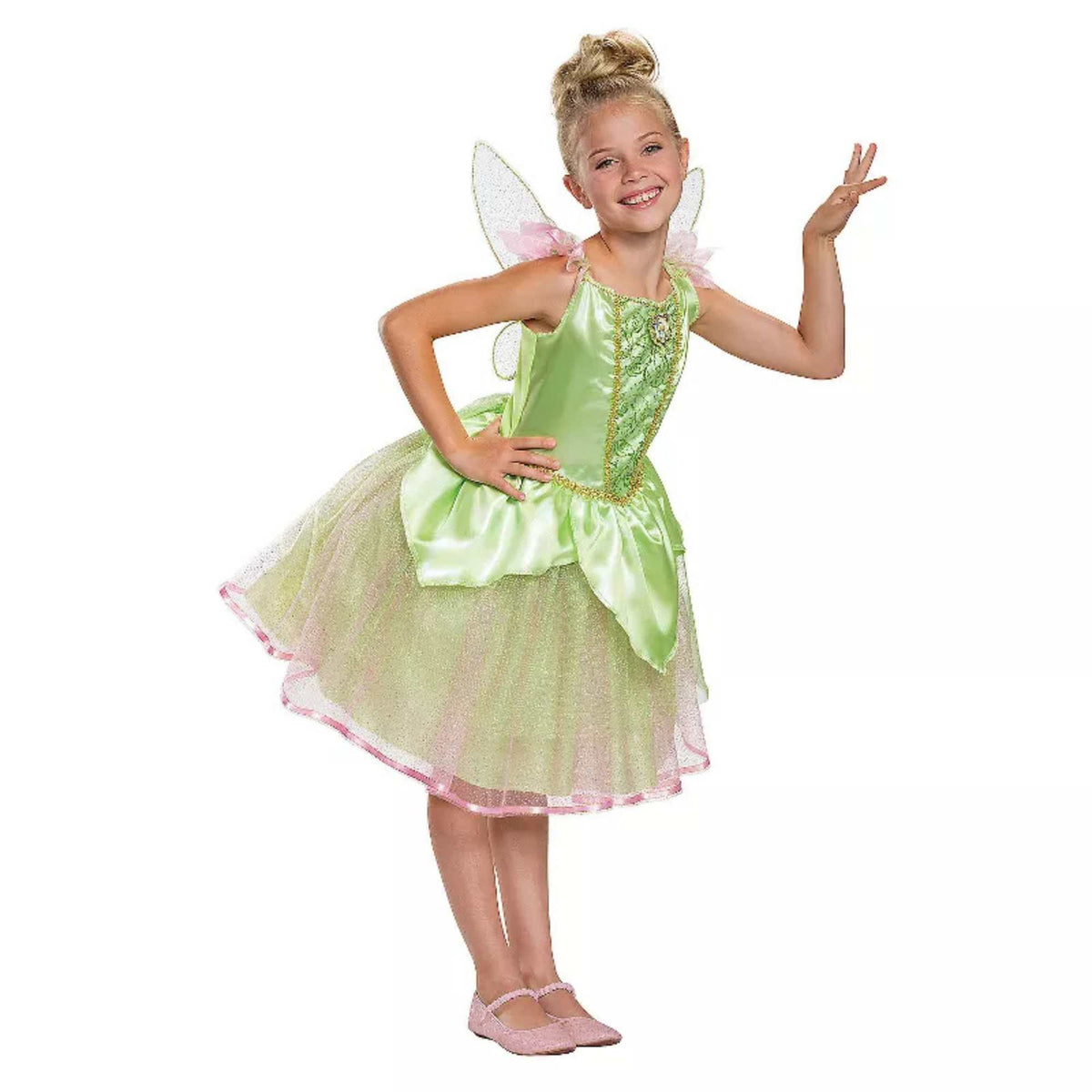 (61483) Child Girls Classic Tinker Bell Fairy Dress Halloween Costume Small 4 -6X New