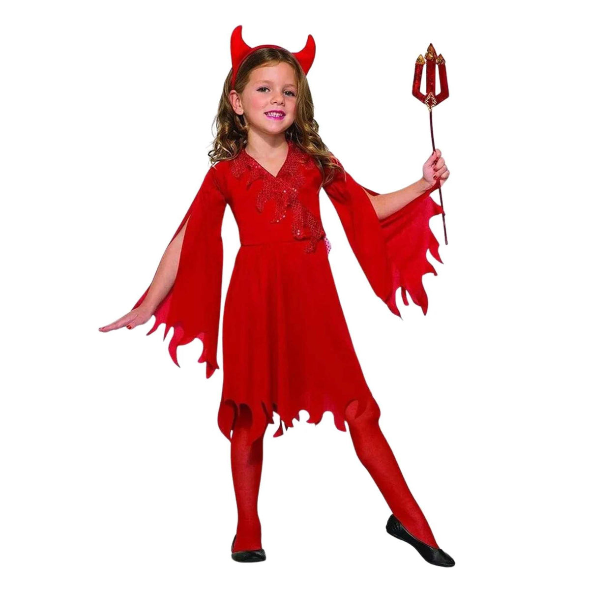(61487) Child Girls Delightful Devil Child Halloween Costume Small (4 -6) New
