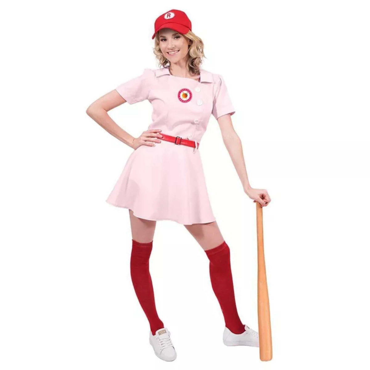 (61492) Women's Rockford Peaches Baseball Uniform Halloween Costume X-Large 14-16 New