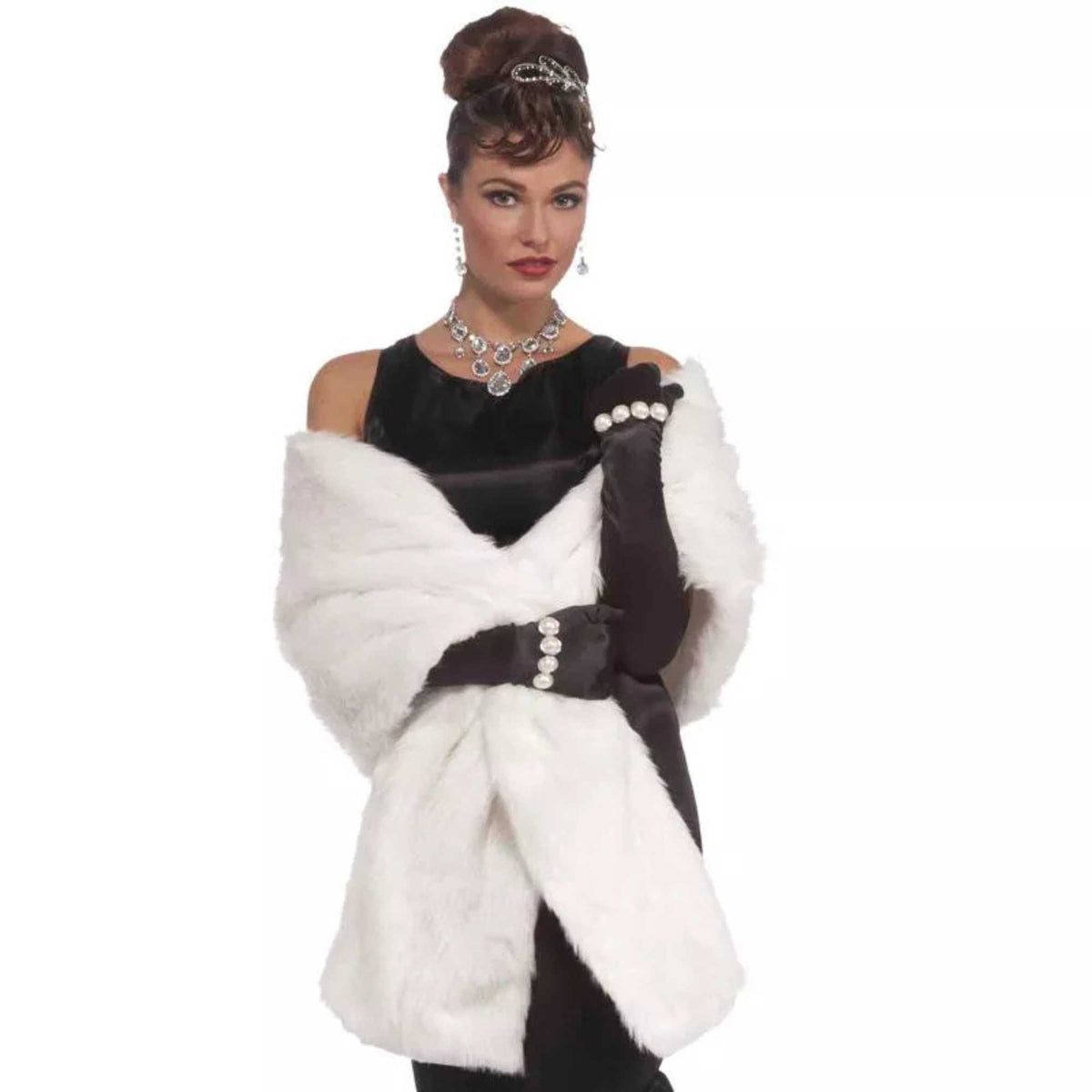(61502) Women's Faux Mink Stole Accessory Halloween Costume One Size  New