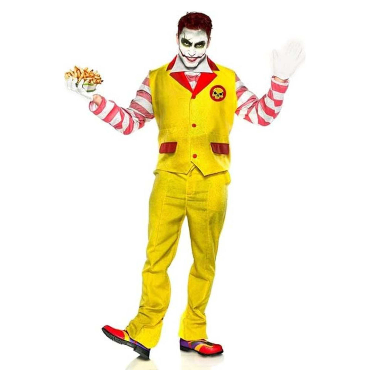 (61509) Men's Evil Fast Food Clown Halloween Costume Sm/Med  New