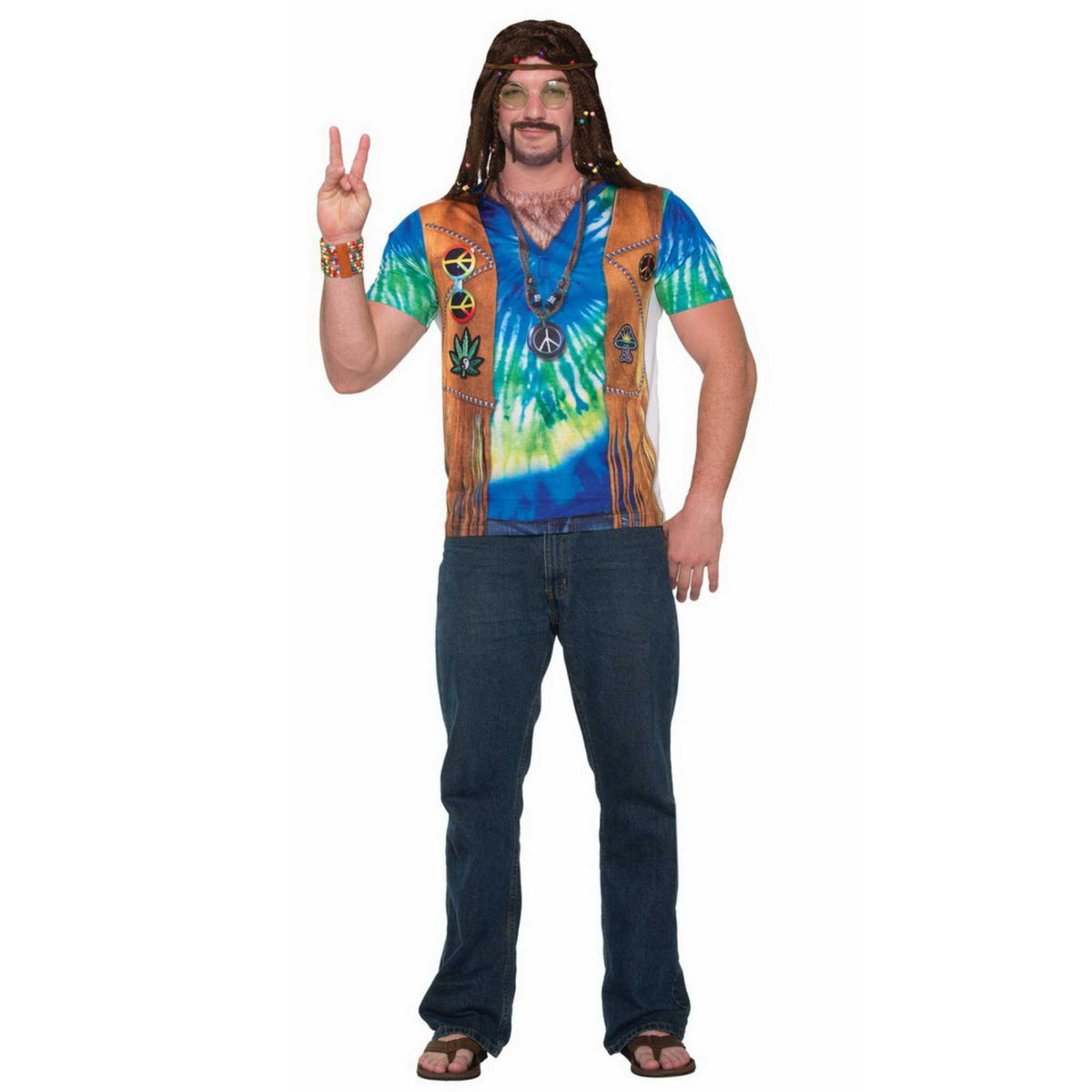 (61510) Men's Hippie Halloween Costume Large 42-44  New