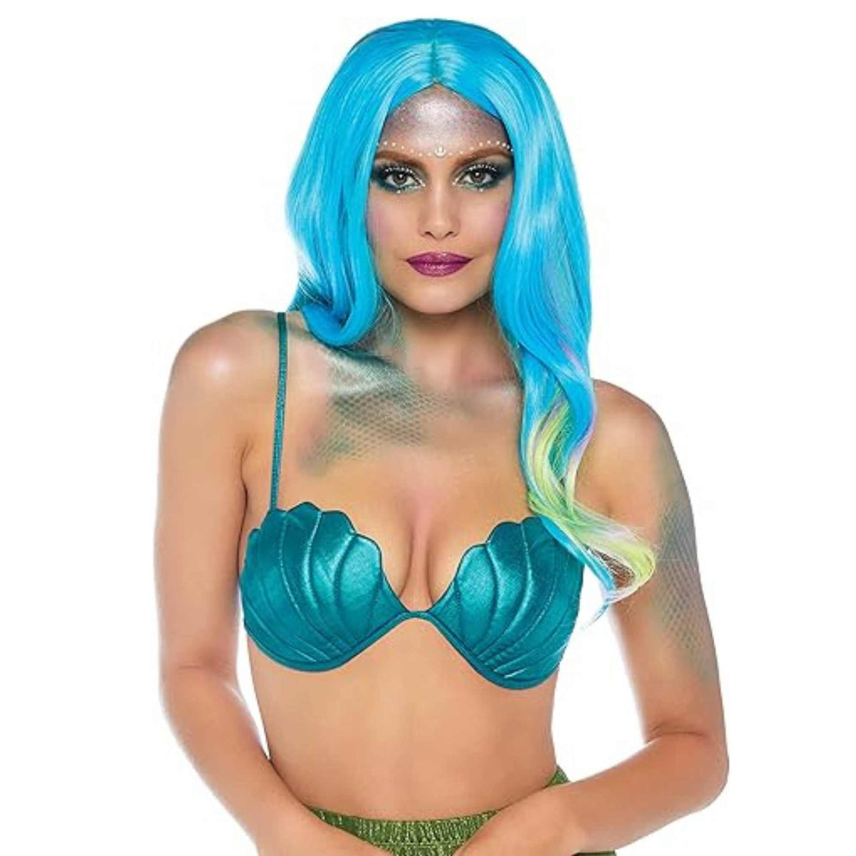 (61523) Womans Green Mermaid Seashell Bikini Top Halloween Costume Small Size 4-6 New