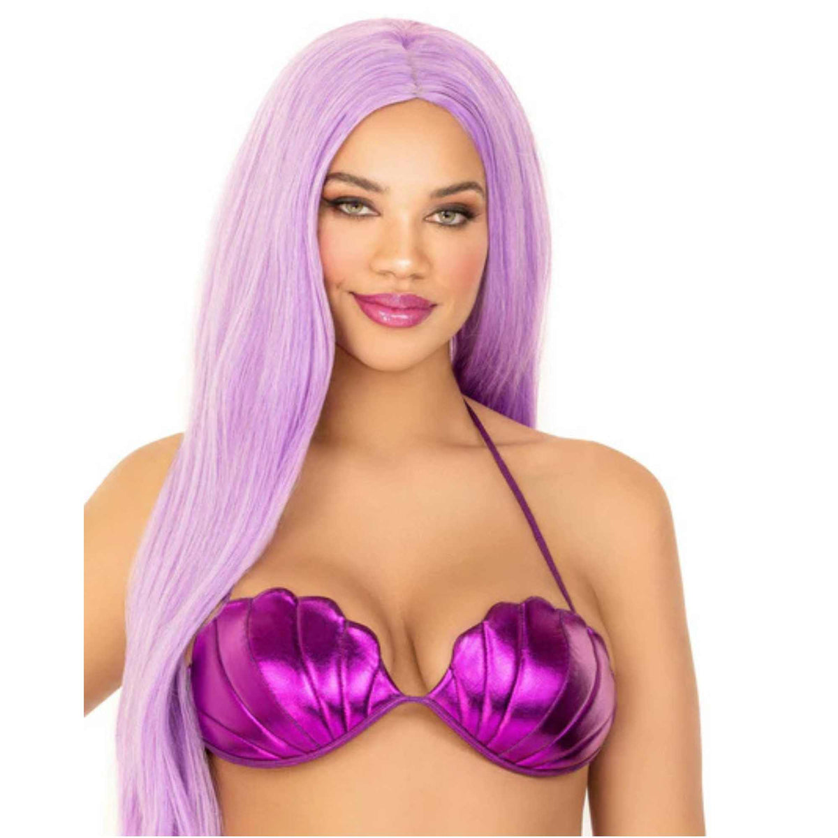(61524) Women's Purple Mermaid Seashell Bikini Top Halloween Costume Medium Size 8-10 New