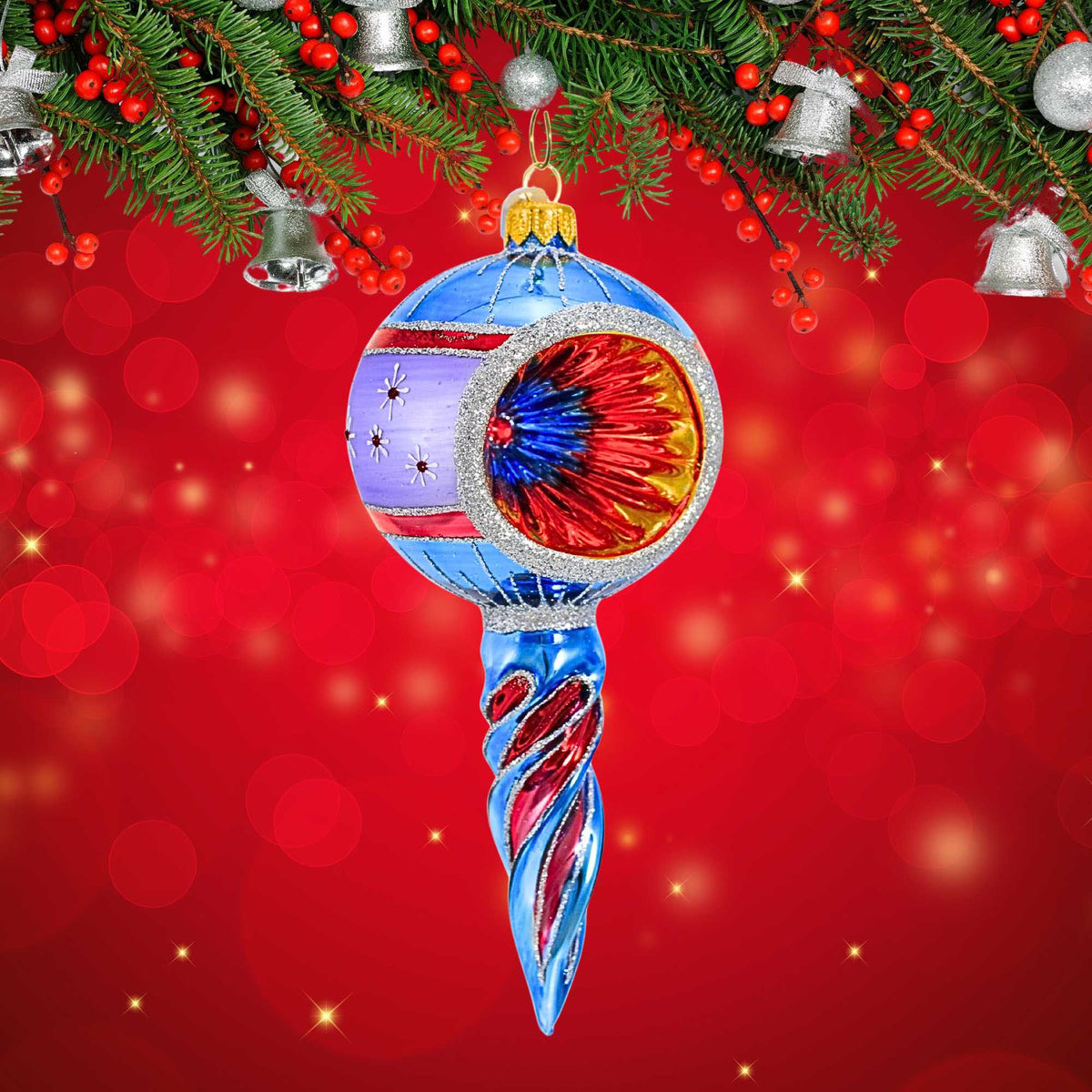 Miss Christmas Vintage Flair Fantasy Swirl Reflector Drop - - SBKGifts.com