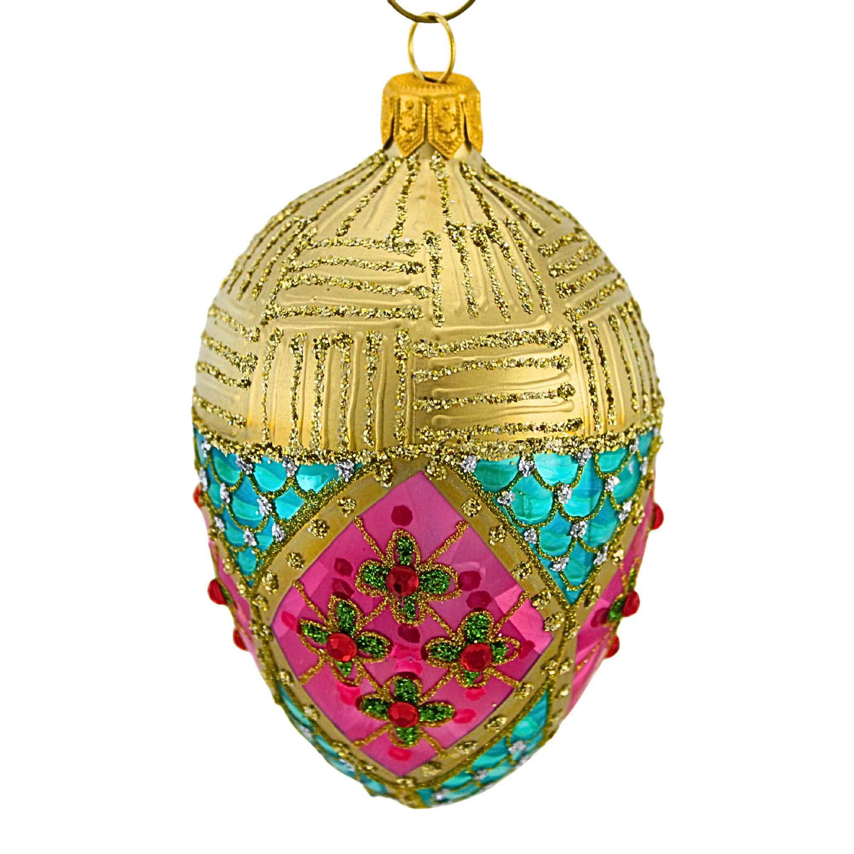 (61537) Small Pink And Aqua Faberge Egg