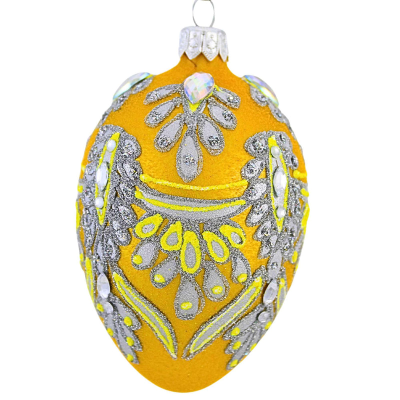 Miss Christmas Small Palace Yellow Faberge Egg - - SBKGifts.com