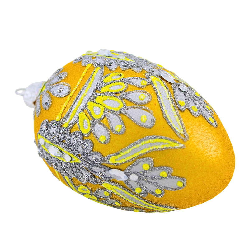 Miss Christmas Small Palace Yellow Faberge Egg - - SBKGifts.com