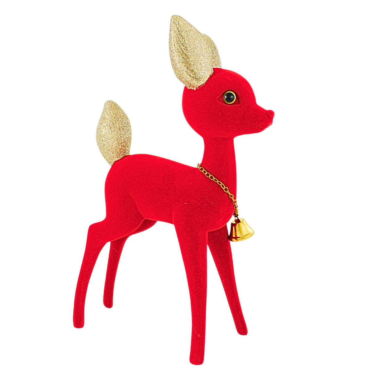Cody Foster Kitschy Flocked Deer Red - - SBKGifts.com