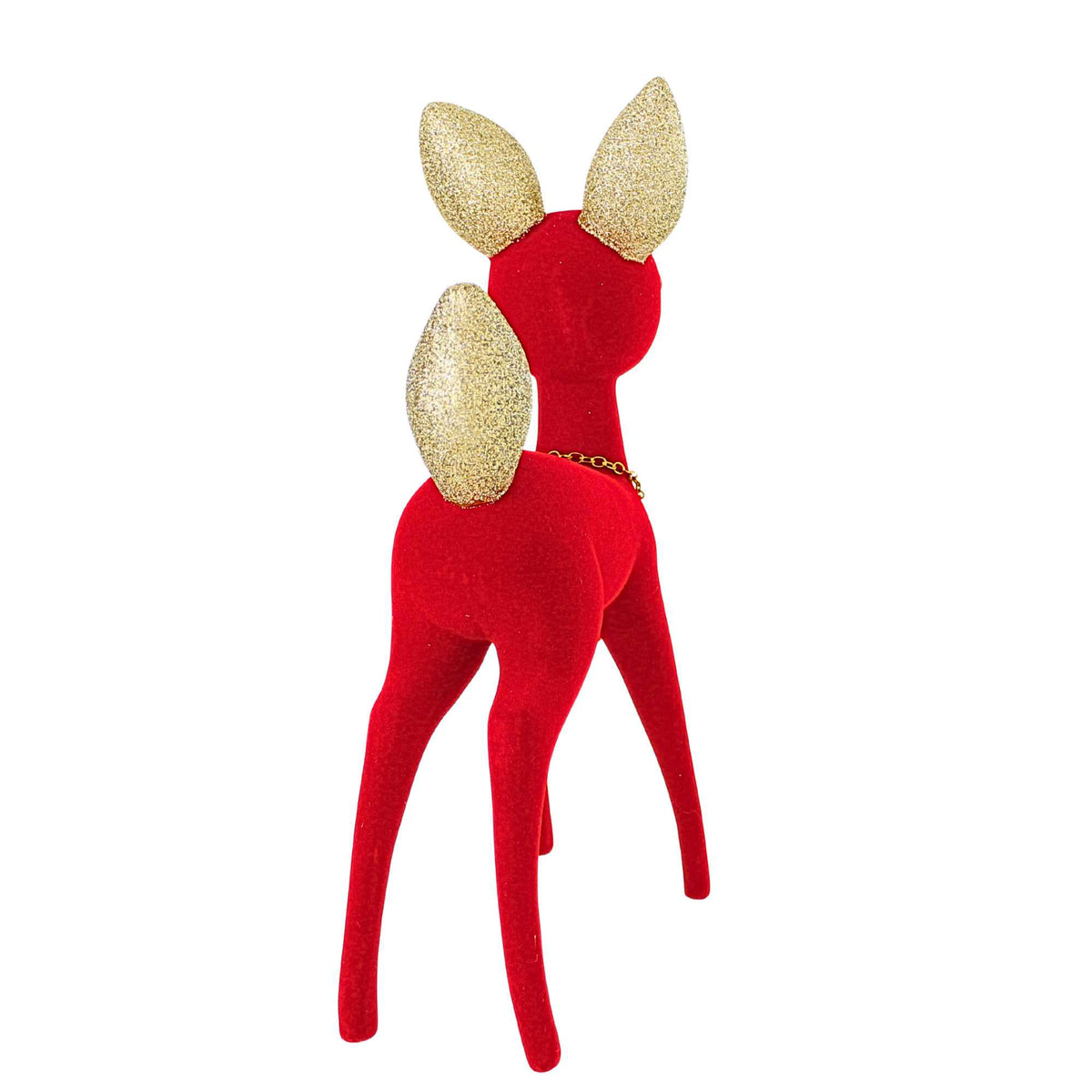 Cody Foster Kitschy Flocked Deer Red - - SBKGifts.com