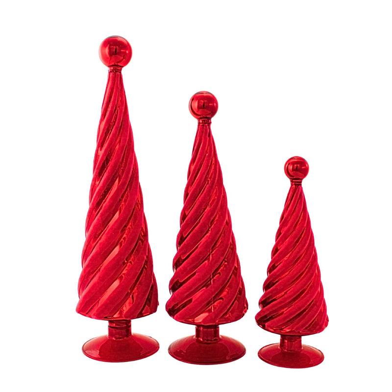 Cody Foster Flocked Spiral Trees Fuchsia - - SBKGifts.com