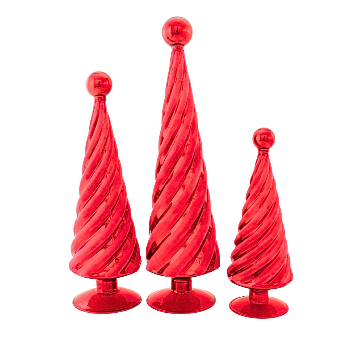 Cody Foster Flocked Spiral Trees Fuchsia - - SBKGifts.com