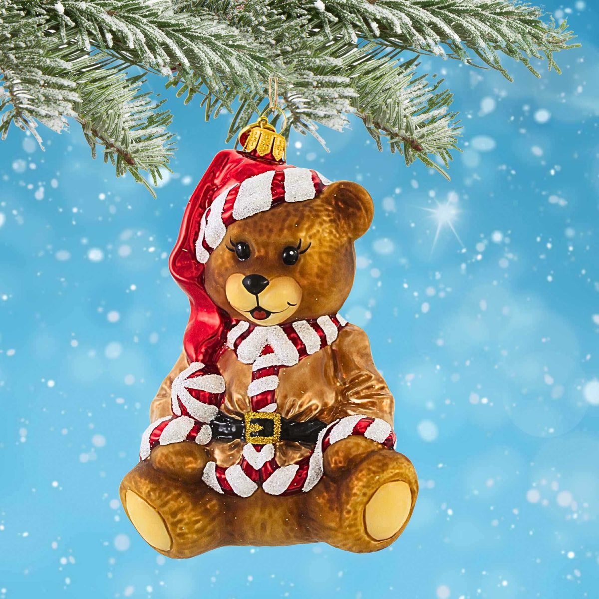 Blubom Peppermint Teddy Bear Ornament - - SBKGifts.com