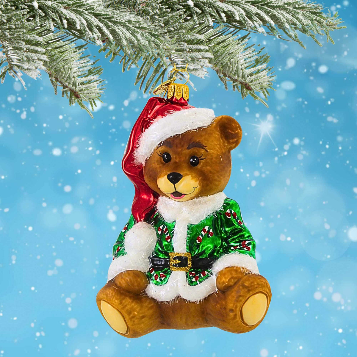 Blubom Candy Cane Teddy Bear Ornament - - SBKGifts.com