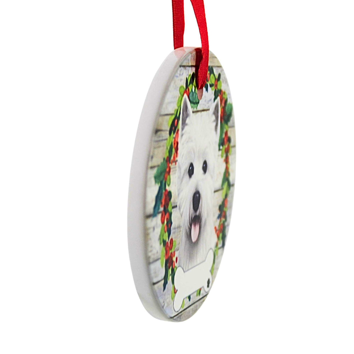 E & S Imports Ceramic Westie Ornament - - SBKGifts.com